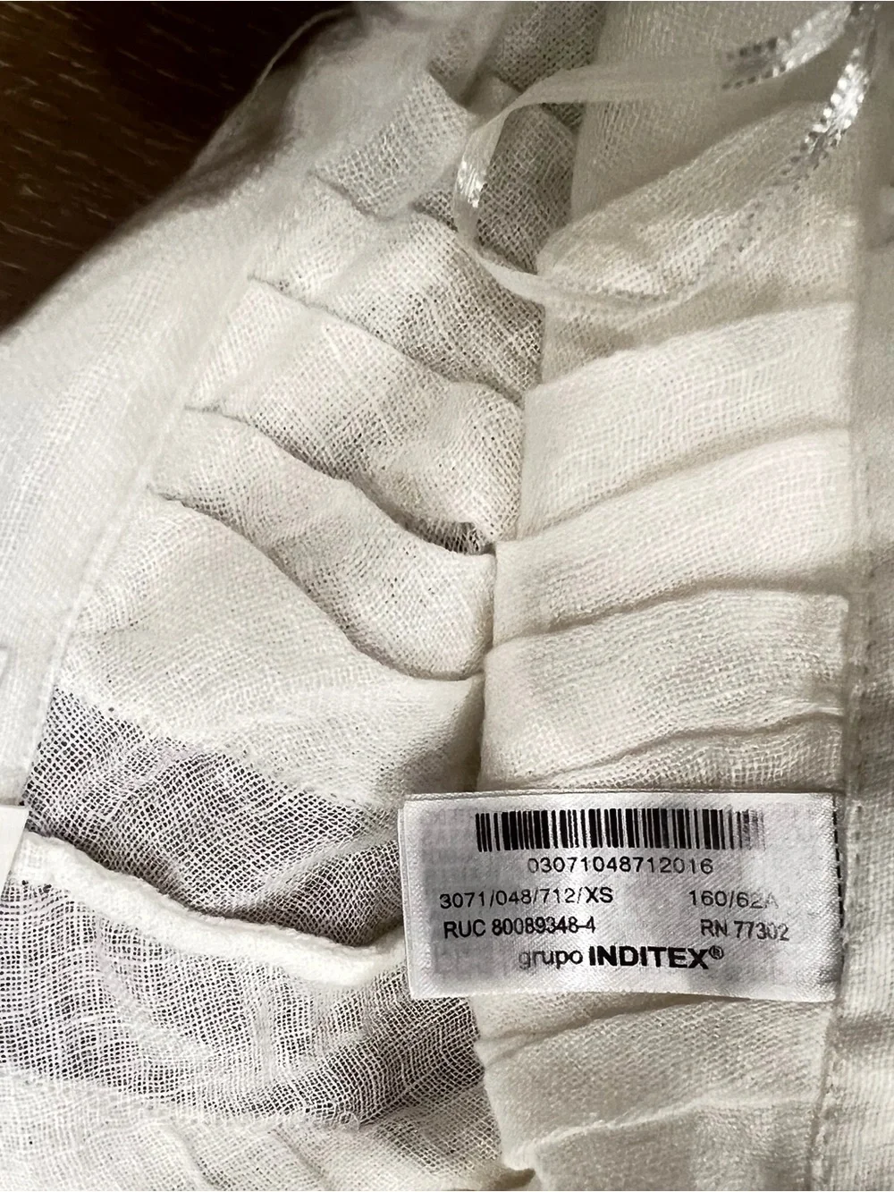 Zara White Linen-Look Pleated  Pants